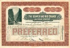 Denver and Rio Grande Railroad Company - Stock Certificate (Green) picture