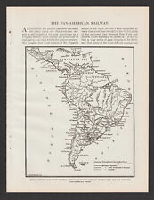 The Pan American Railway Project Plans South America Map 1906 Magazine Article picture