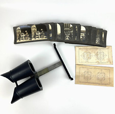Antique Keystone View Co. Stereoscope w/ 20 WWI Stereograph Real Photos ca 1920 picture
