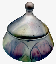 Vintage Beautiful Nouveau Drip Satin Art Glass Rueven Trinket Candy Dish Fun picture