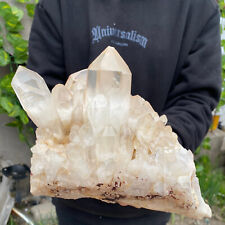 8.2lb Large Natural Clear White Crystal Quartz Cluster Rough Healing Specimen picture