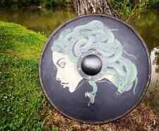 Antique Solid Beautiful Lady Face Design Round Wooden Working Viking Shield Gift picture