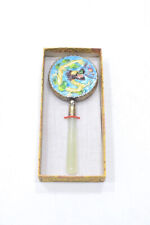 Chinese Yellow Enamel Dragon Soo Chow Jade Mirror picture