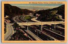 Hollywood, California CA - Cahuenga Freeway - Cahuenga Pass - Vintage Postcard picture