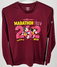 Run Disney Mickey & Minnie Mouse 2024 Marathon 26.2 Miles Shirt Maroon sz Large picture