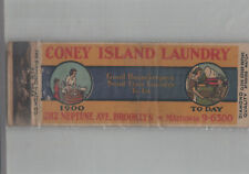 1930s Matchbook Cover Diamond Quality Coney Island Laundry Brooklyn NY Full Leng picture