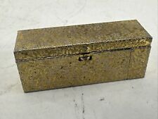 Vintage 50's Avon Gold Tone Metal Lipstick Case, with Mirror and Floral Stamping picture