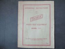 Operating Instructions for Hickok Radio Test Equipment Model 534 manual picture