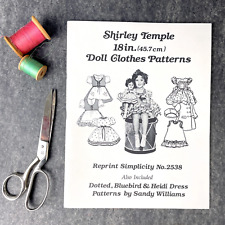 Shirley Temple 18 in. Doll Clothes Patterns - 1981 paperback picture