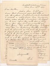 WWI 1914 CEF Letter. Somme Casualty 1916, KIA. 5th Canadian Infantry Battalion picture