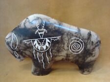 Navajo Indian Pottery Horse Hair Buffalo Sculpture by Yellow Corn picture