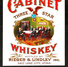 RARE pre-Pro Rieger & Lindley Whiskey Salt Lake City Utah Theo. Roosevelt Label picture