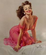 Mimi, Original 1956 Vintage Gil Elvgren Pin-Up Print, Gorgeous Brunette in Pink picture