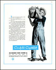 1946 Westinghouse Radio Stations Cornfield Capitalist retro art print ad adl79 picture