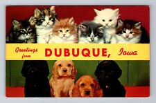 Dubuque IA-Iowa, Scenic Banner Greeting, Vintage Souvenir Postcard picture
