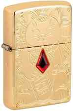 Zippo 49802, Lucky Cat Deep Carved Armor Lighter, High Polish Brass, NEW picture