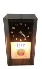 Vintage Miller Brewing Company Lite Cube Clock Beer Light & Clock Works picture
