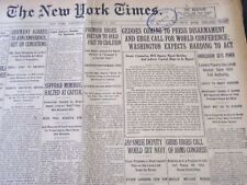 1921 FEBRUARY 9 NEW YORK TIMES - GEDDES COMING TO PRESS DISARMAMENT - NT 5465 picture