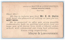 c1880's Office of Mayer & Loewenstein Salesman New York City NY Postal Card picture