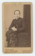 Antique CDV Circa 1870s Lovely Woman in Black Dress Wilkinson Huddersfield, UK picture