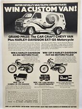 1977 Revell Car Craft Chevy Van -Tastic Sweepstakes Harley Davidson Print Ad 70s picture