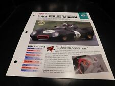1956-1958 Lotus Eleven Ron Gammons Spec Sheet Brochure Photo Poster 1957 picture