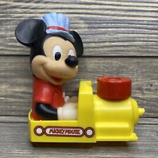 Vtg Disney 1987 Mickey Mouse Wind Up Train Yellow Engine Replacement Part Piece picture