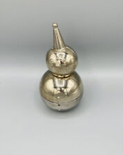 Vintage 1950s Silver Plated Raimond Clown Bank, coins, weeble wobble base, Heavy picture