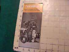 vintage booklet/brochure: YASHICA CAMERA, 1972, tear on seperat one page paper picture