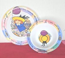 Madeline Children’s Plate & Bowl Set 1995 Selandia Vintage Kids Melamine  picture