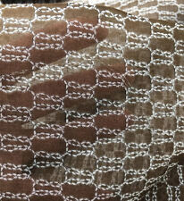 Vintage Sheer Brown Fabric with small chains 3 yards x 44