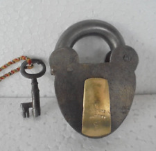 Vintage Solid Iron VR Crown Park Handcrafted Solid Heavy Padlock picture