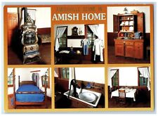 c1960 Interior Amish Home Amishville Berne Indiana Multi-View Vintage Postcard picture