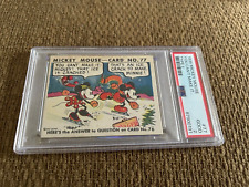 RARE 1935 Mickey Mouse Gum Card Type II #77 YOU CAN'T MAKE IT .... PSA 2 picture