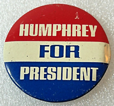 Vintage 1968 Hubert Humphrey For President Campaign Pin Button picture