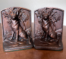 Antique Hubley German Shepard Bookends #297 picture