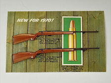 1970 REMINGTON Gun Advertising Postcard 5mm Rim Fire Magnum Bolt Action Rifles picture