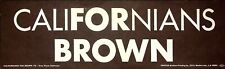 CALIFORNIANS FOR BROWN GOVERNOR CAMPAIGN BUMPER VINTAGE STICKER picture