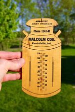 Vintage Dairy Farm Milk Can Advertising Wood Thermometer Sign Kendallville IN picture
