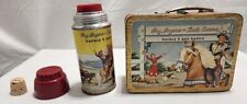 ROY ROGERS AND DALE EVANS DOUBLE D BAR RANCH LUNCHBOX 1954 & THERMOS RED SIDE #2 picture