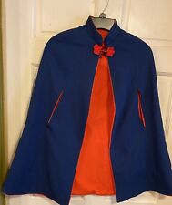 Vintage Mid-Century Custom Nurses Navy/Red Cape~Reversible Poly-Knit~Clean~VVG picture