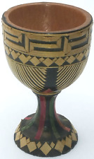 Greece Hand Carved Wooden Mini Goblet Beautiful Design Miliers 1968 RARE picture