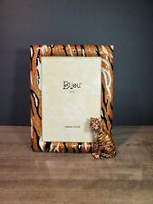 Gorgeous Bijou Genuine Crystal Enameled 5x7 Tiger Picture Frame NWT picture