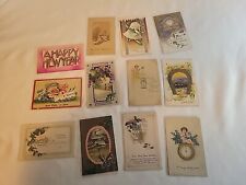 Lot of 12 Vintage Postcards Some early 1900s Happy New Year + More picture