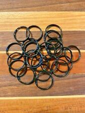 Black Key Rings 25 PCS 20mm Size USA Made & Bonus 5 Silver Stainless Key Rings picture