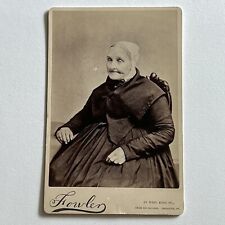 Antique Cabinet Card Photograph Mature Woman Quaker Lancaster PA picture