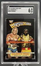 TRADING CARD 1993 Coliseum Video Wrestlemania Hulk Hogan Mr. T (GRADED) SGC 6 picture