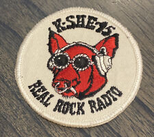 Vintage 1970s K-SHE 95 Real Rock Radio Patch- Original Sweetmeat Pig picture