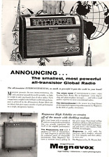 1957 Print Ad Magnavox All-Transistor Intercontinental Global Radio Hi-Fidelity picture