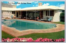 PALM SPRINGS CALIFORNIA Bob Hopes Home Swimming Pool Vintage Furniture Postcard picture
